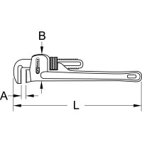 Stahl-Einhand-Rohrzange, 200 mm