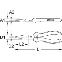 Flachzange, 165mm