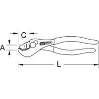 Spezialrohrzange, 2-fach verstellbar, 178mm