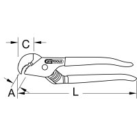 Spezialrohrzange, 4-fach verstellbar, 242mm