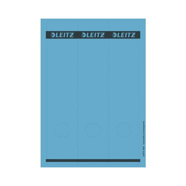 1687 PC-beschriftbare Rückenschilder - Papier, lang/breit, 75 Stück, blau