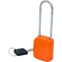Absperr-Vorhängeschloss, orange, Metall, 76 mm