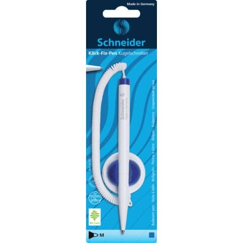 Schneider Kugelschreiber Klick-Fix-Pen weiß Schreibfarbe blau, 1 St.