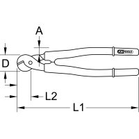 Drahtseilschere mit Schutzisolierung, 700mm