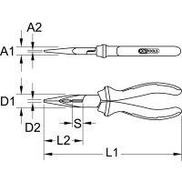 ERGOTORQUE VDE Flachrundzange, 215mm