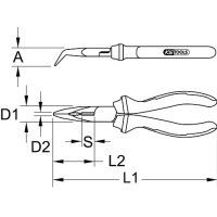 ERGOTORQUE VDE Flachrundzange, gebogen, 165mm