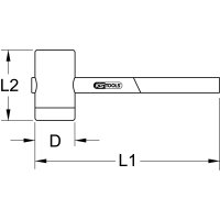 Kunststoffhammer mit Schutzisolierung, Kopf Ø 55mm