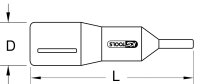 1/2" Bit-Stecknuss mit Schutzisolierung für Innensechskant-Schrauben, 4mm, 95mm lang