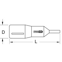 1/2" Bit-Stecknuss mit Schutzisolierung für Innensechskant-Schrauben, 4mm, 95mm lang