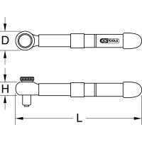 3/8" Mini Drehmomentschlüssel mit Schutzisolierung und Umschalt-Ratschenkopf, 5-25Nm
