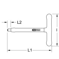 1/2" T-Griff-Aufsteckschlüssel mit Schutzisolierung und Schraubenarretierung, 200mm