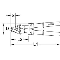 Kabelschere mit Schutzisolierung, Teleskopgriff, 360-520mm