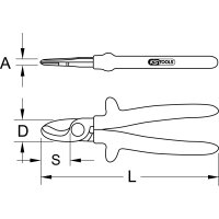 1000V Einhand-Kabelschneider, 215mm