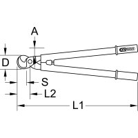 Kabelschere mit Schutzisolierung, 500mm