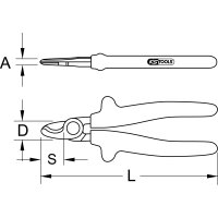 1000V Einhand-Kabelschere, 160mm