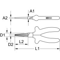 1000V Langbeck-Rundzange, 160mm