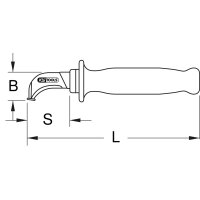 Kabelmesser mit Schutzisolierung und Hakenklinge, 200mm