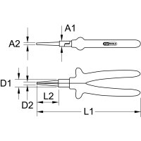 1000V Rundzange, 160mm