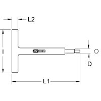 T-Griff-Innensechskant-Stiftschlüssel mit Schutzisolierung, 8x250mm