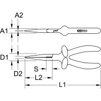 1000V Flachrundzange, 160mm