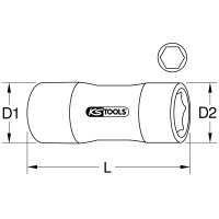 1/4" Stecknuss mit Schutzisolierung, 1/4"