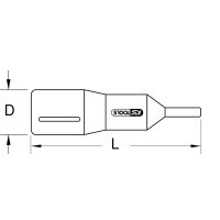 1/2" Bit-Stecknuss mit Schutzisolierung für Torx-Schrauben, T60, kurz