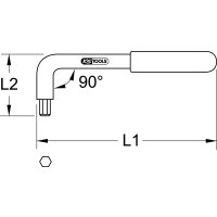 Innensechskant-Winkelstiftschlüssel mit Schutzisolierung, 1/2"