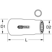 3/8" Stecknuss mit Schutzisolierung, 6mm