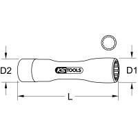 3/8&quot; Stecknuss mit Schutzisolierung, XL, 22mm