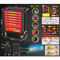ECOline Werkstattwagen mit 42 isolierten Werkzeugen für Hybrid- und Elektrofahrzeuge