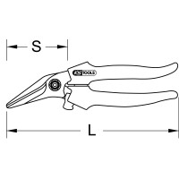 Universal-Werkstattschere, abgewinkelt, 185mm