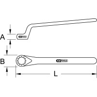 Isolierter Ringschlüssel, gekröpft, 11 mm