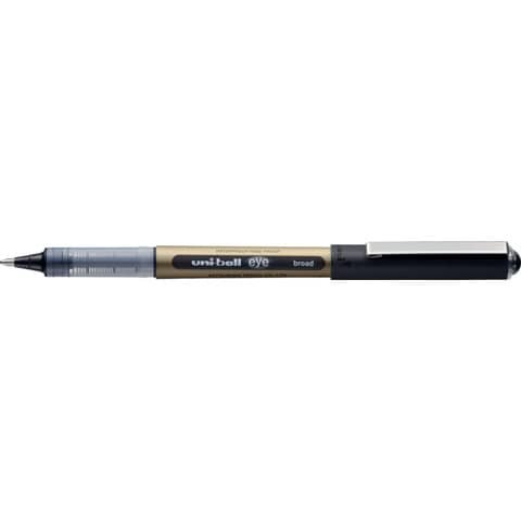 uni-ball eye broad Tintenroller gold 0,7 mm, Schreibfarbe: schwarz, 1 St.