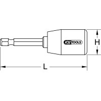 1/4" Stockschraubendreher, magnetisch, M8