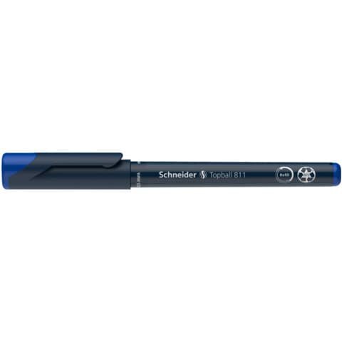 Schneider Topball 811 Tintenroller blau/silber 0,5 mm, Schreibfarbe: blau, 1 St.