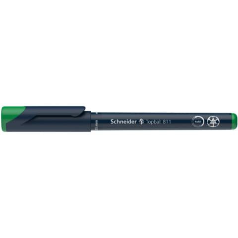 Schneider Topball 811 Tintenroller grün/silber 0,5 mm, Schreibfarbe: grün, 1 St.