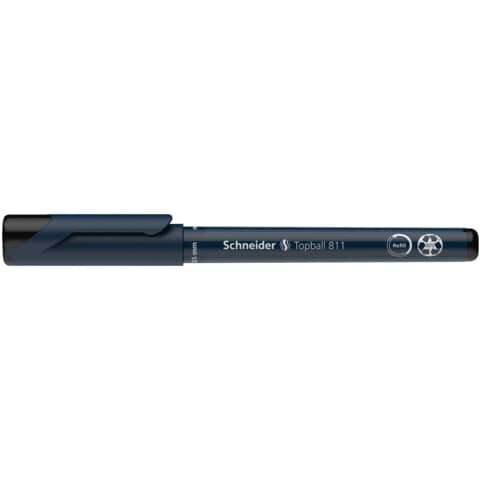 Schneider Topball 811 Tintenroller schwarz/silber 0,5 mm, Schreibfarbe: schwarz, 1 St.