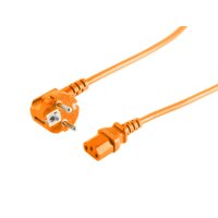 Schutzkontakt 90°/Kaltgerätebuchse orange 5m