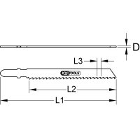 Stichsägeblatt, HSS, 75mm, 0,9mm, T118G, 5er Pack