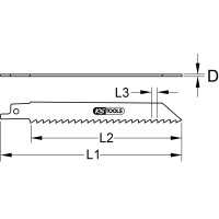 Säbelsägeblatt, 150mm, 2,5mm, 5er Pack