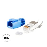 Stecker SET f&uuml;r Verlegekabel bis AWG 23 blau VE100