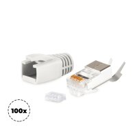 Stecker SET f&uuml;r Verlegekabel bis AWG 23 grau VE100