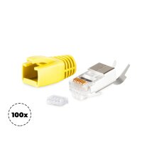 Stecker SET f&uuml;r Verlegekabel bis AWG 23 gelb VE100