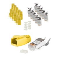 Stecker SET f&uuml;r Verlegekabel bis AWG 23 gelb VE 10