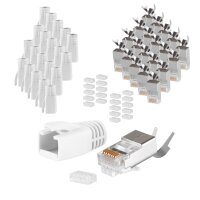 Stecker SET für Verlegekabel bis AWG 23 weiß VE 20