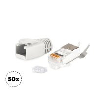 Stecker SET f&uuml;r Verlegekabel bis AWG 23 grau VE 50