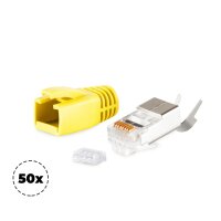 Stecker SET f&uuml;r Verlegekabel bis AWG 23 gelb VE 50