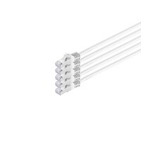 RJ45 Patchkabel m. CAT 7 Rohkabel  PIMF wei&szlig; 0,25m
