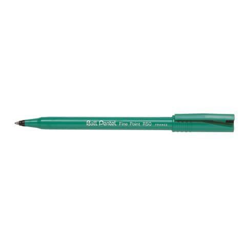 Pentel Ball R50 Tintenroller grün 0,4 mm, Schreibfarbe: schwarz, 12 St.