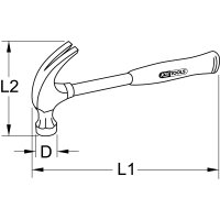 Klauenhammer, amerikanische Form, 600g